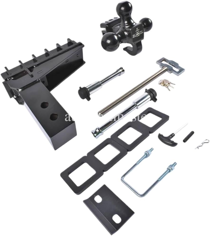 Trailer Hitch with Hook 2.5 Inch Receiver 6 Inch Drop 18500 LBS GTW Class 3 Black