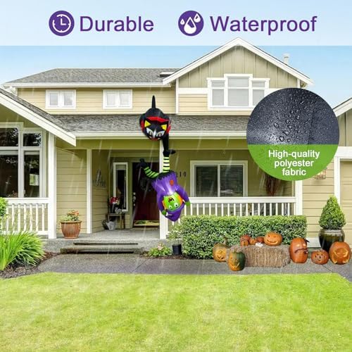 OurWarm 8FT Inflatable Witch Cat Halloween Inflatables Outdoor Decorations