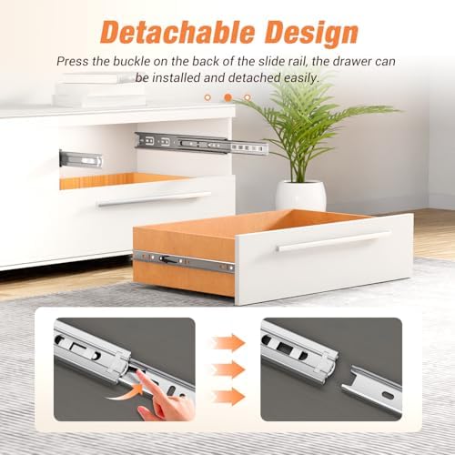 drawer slides ball bearing 3 folds full extension showing dimensions