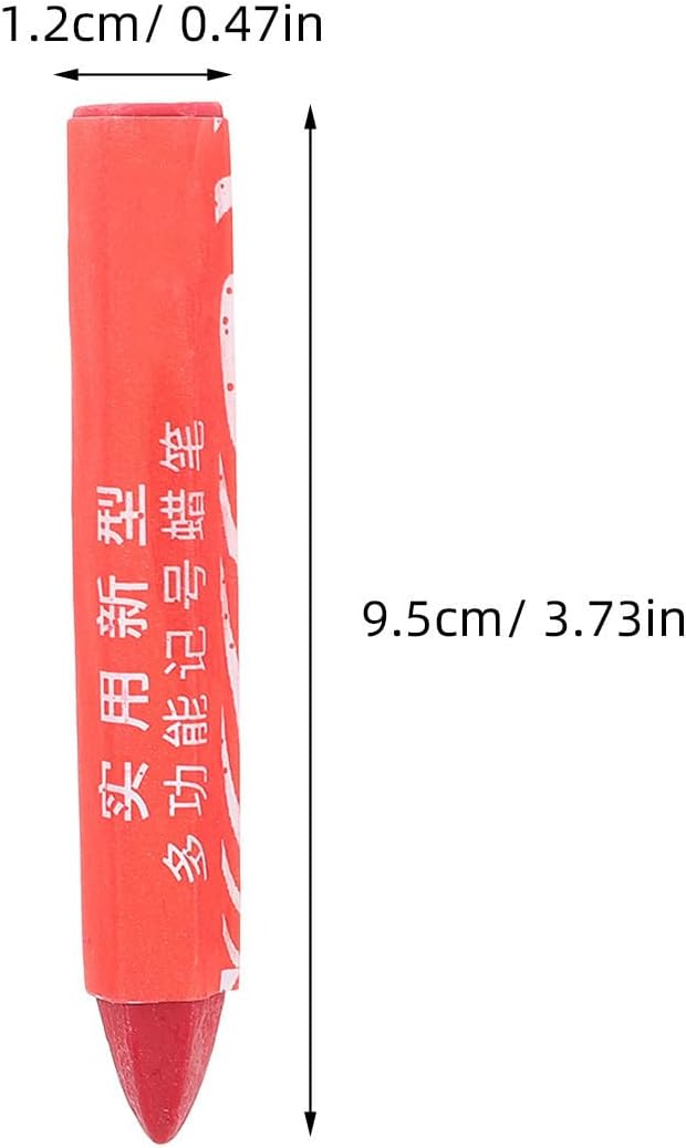POPETPOP 4pcs Red Wax Tire Marker Pens for Car Tires with Waterproof Plastic Hexagon Body, Easy to Carry for Marking Repair Position on Plastic and Metal Surfaces