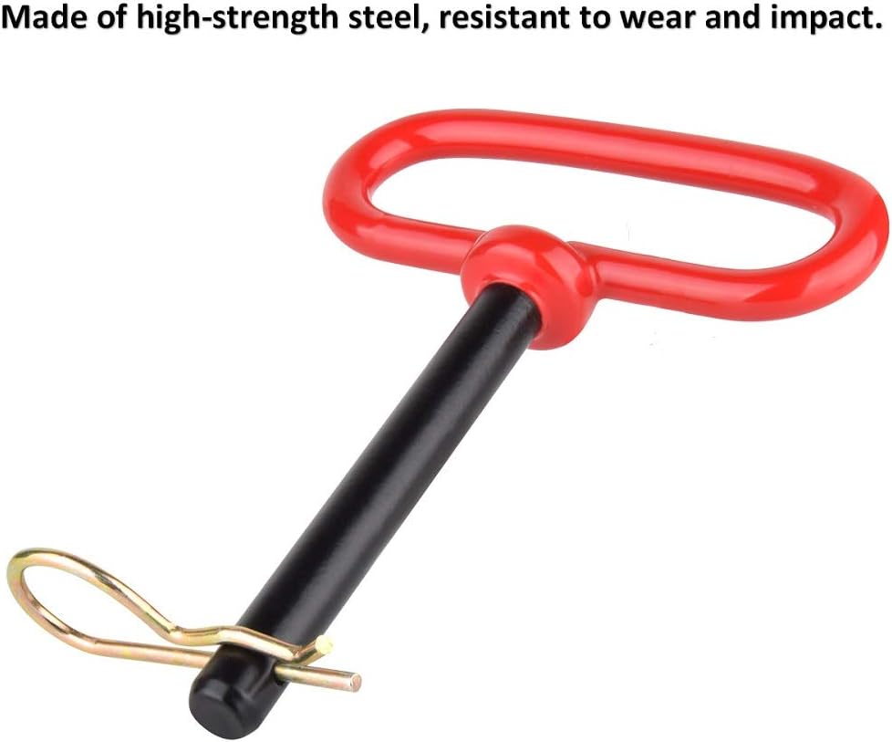 3/8" x 4" Inch Trailer Hitch Pin and Clip Towing Hitchs Red Handle Hitch Pin Accessories for Tractors,Clevis Pin 2PCS