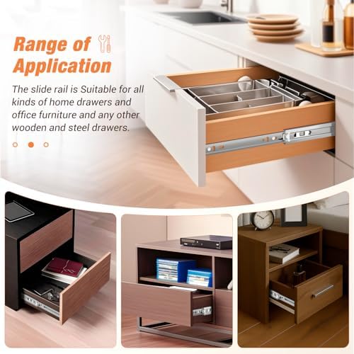drawer slides ball bearing 3 folds full extension, package contents