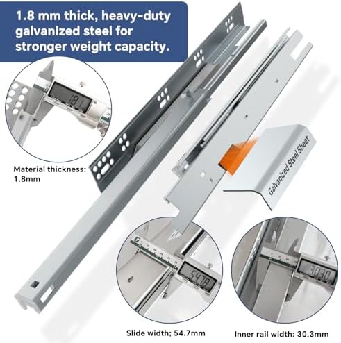 tobegreat 21 inch undermount soft close drawer slides shown in use
