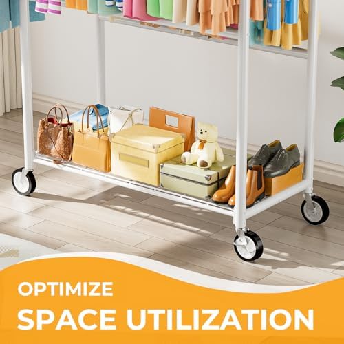 heavy duty clothes rack load 1060lbs, four rods, side view