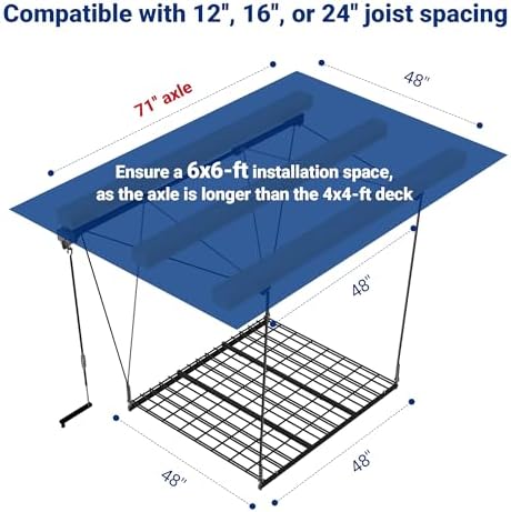fleximounts gl1 overhead garage lifting storage rack, 4x4, close-up detail