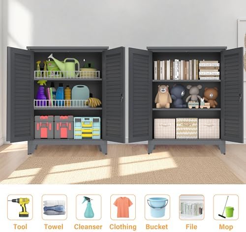 ryh 47.2” tall metal outdoor storage cabinet(47.2" h showing dimensions