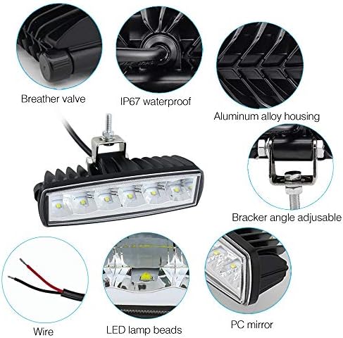 STDYSUN Led Fog Lights Driving Lights Bar 2Pcs 6Inch 30W Waterproof Offroad D...