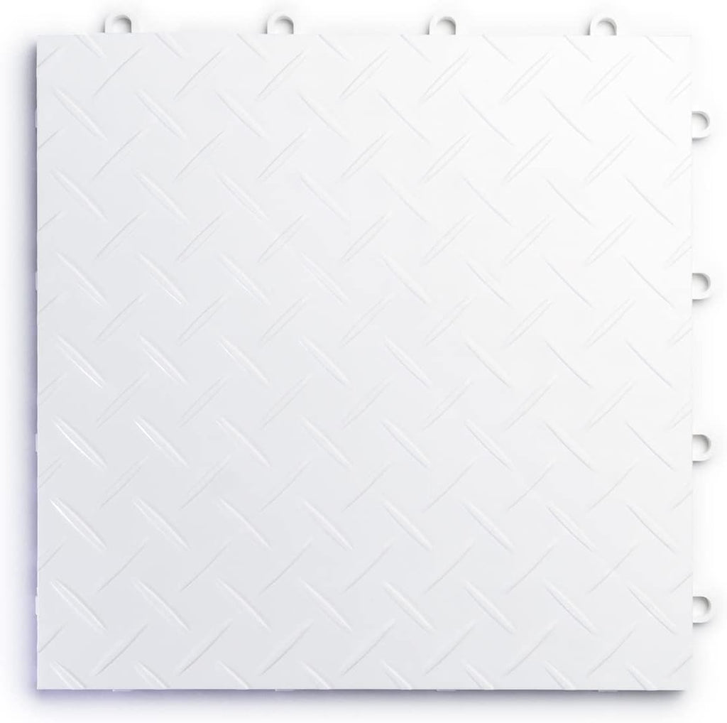 Big Floors RaceDeck Diamond Plate Design, Durable Interlocking Modular Garage