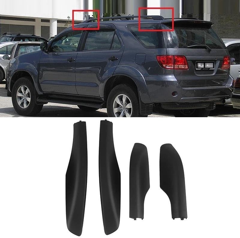 Roof Racks Boxes 4PCS Black ABS Car Roof Luggage Rack Rail End Cover Shell Protector for Toyota for Fortuner 2004-2014 Car Roof Bars