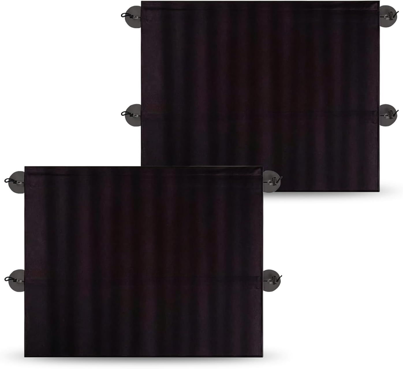 2 PCS Car Side Window Shades, Sun Blocking & Heat Insulation Curtain for Baby, Privacy Protection Blackout Sunshade with Suction Cup, Foldable Cover for Most Cars SUVs Trucks (Black)