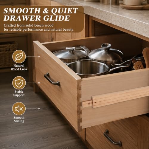 cyeah 6 pcs wood drawer slides, 17 inch, package contents