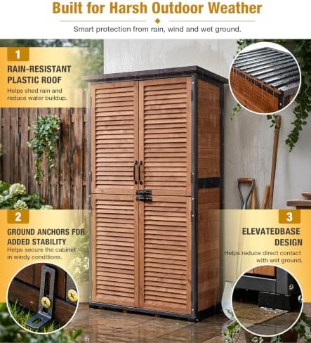 outdoor storage cabinet waterproof with metal frame and, close-up detail