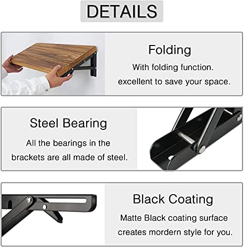 folding shelf brackets - 20 inch 4 pcs, close-up detail