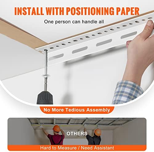 vevor overhead garage storage rack, 3x8 ceiling racks, side view