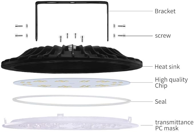 Viugreum 10 Pack 200W UFO LED High Bay Light, 20000LM 6500K Daylight White LED - Image 2