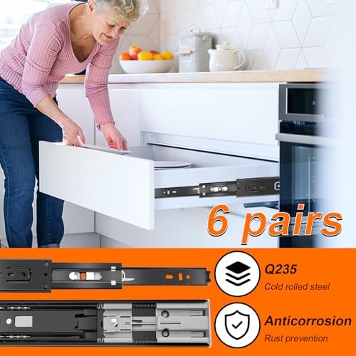 10 inch drawer slides 6 pairs (12pcs) soft, close-up detail