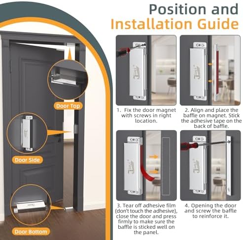 jiayi magnetic cabinet door catches 2 pack heavy, side view