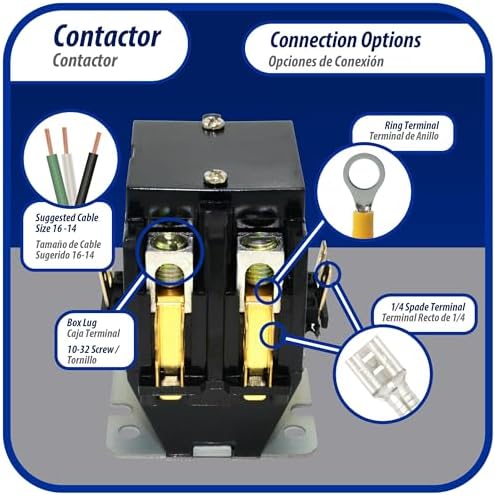 appli parts apac-240240 heavy duty contactor 2 poles, side view