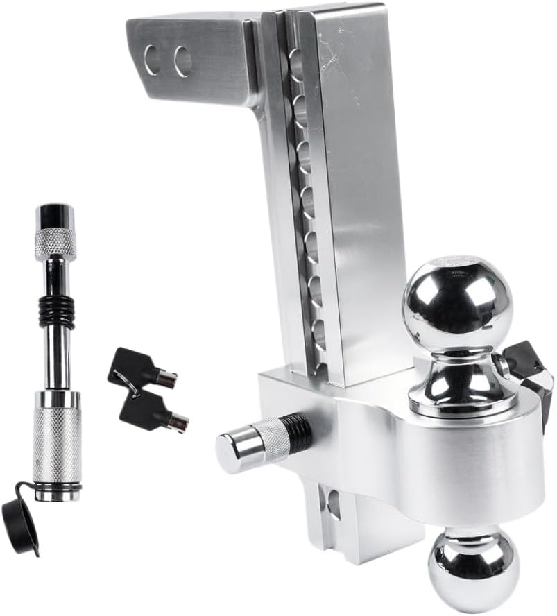 Adjustable Trailer Hitch 2 Inch Receiver 10 Inch Drop Rise 12500 LBS