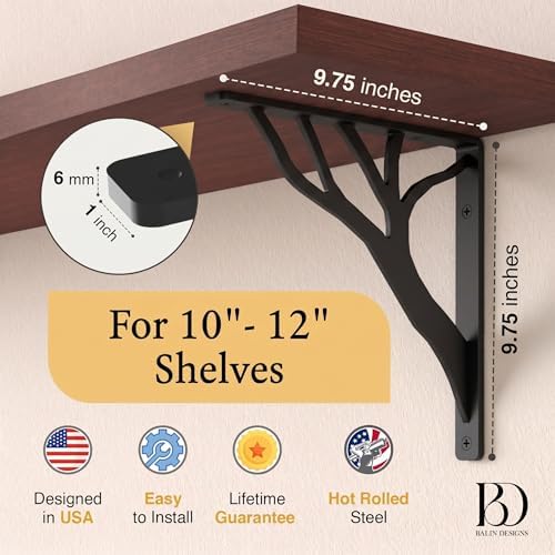 rustic tree black heavy duty shelf brackets 10 shown in use