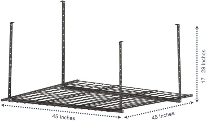 00625 45-Inch x 45-Inch Overhead Steel Garage Storage System & Rack, Hammertone - Image 3