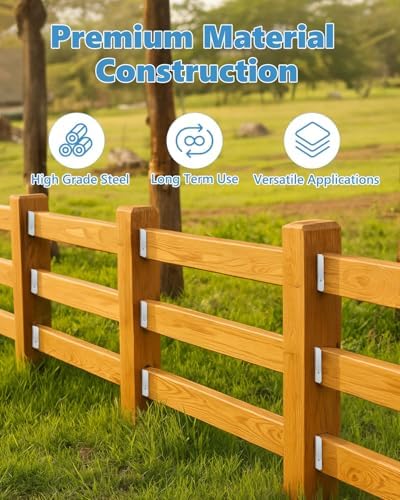 2x4 fence brackets for wood rail, 18 gauge, side view