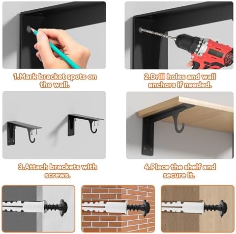 heavy duty closet rod support brackets 300lbs capacity on a desk or shelf
