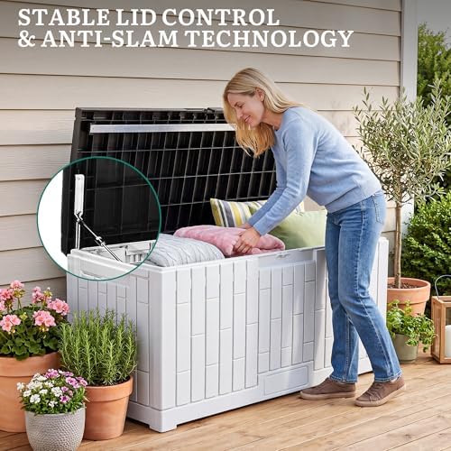 yitahome 120 gallon outdoor storage deck box, package contents