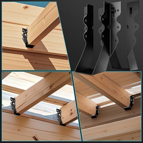 black 2x6 joist hangers for wood, 18 gauge, side view