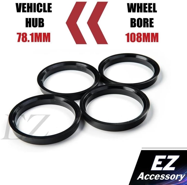 ezaccessory 4 Wheel Adapters 6x5.5 to 6x120 | 1.25" Thick Fits Chevy 6 Lug Silverado Tahoe & Mount Wheels Colorado 15-22 + Hub Ring 108-78