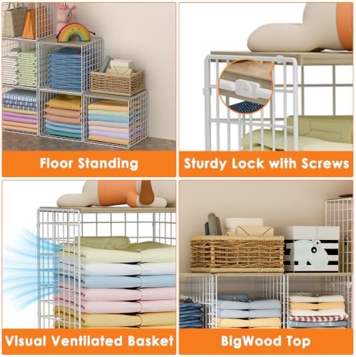 hencawima 6 pack stackable closet organizer, closet organizers, side view