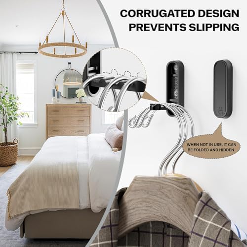 folding coat hooks, zinc alloy foldable wall hooks, side view