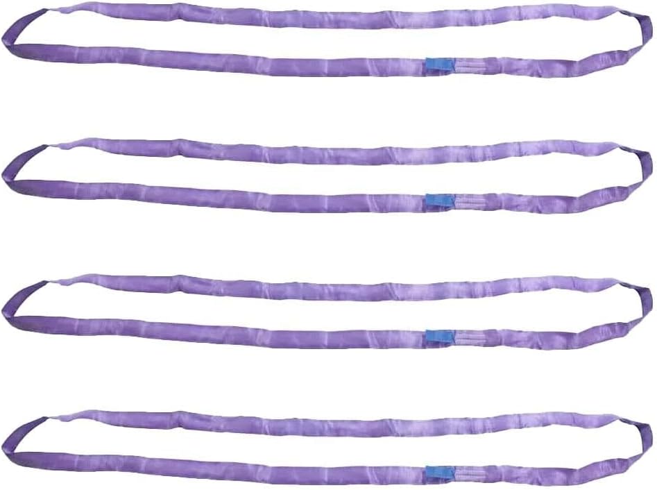 Mytee Products Round Sling 4' Purple 2600# Vertical 2100# Choker 5200# Basket - Purple (4 Pack)