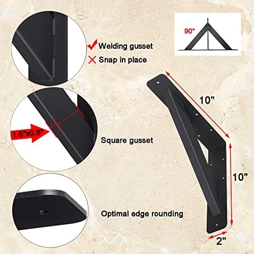 heavy duty shelf brackets countertop support brackets,10"x10"corbels shelf, close-up detail
