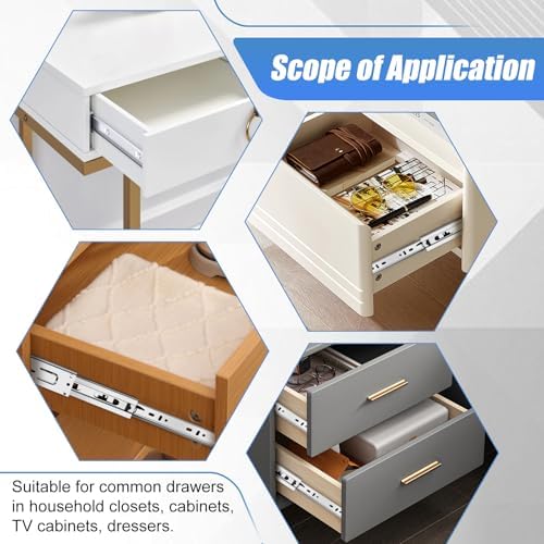 20 inch drawer slides 4 pairs (8pcs) full, close-up detail