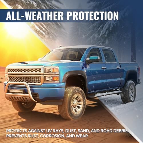 4PCS Fender Flares Compatible Chevy Silverado 2500HD 3500HD 2014-2018,Only Fit 6.5ft & 8ft Long Bed Models Wheel Trim Accessories