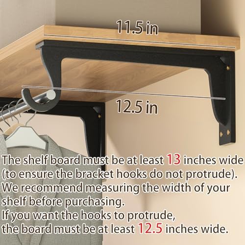 heavy duty closet rod support bracket 400lbs 12x5.6in(4pack, close-up detail