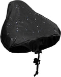 Waterproof Bike Seat Cover with Drawstring, Protective Water Resistant Bicycle Saddle Rain Dust Cover (Black)