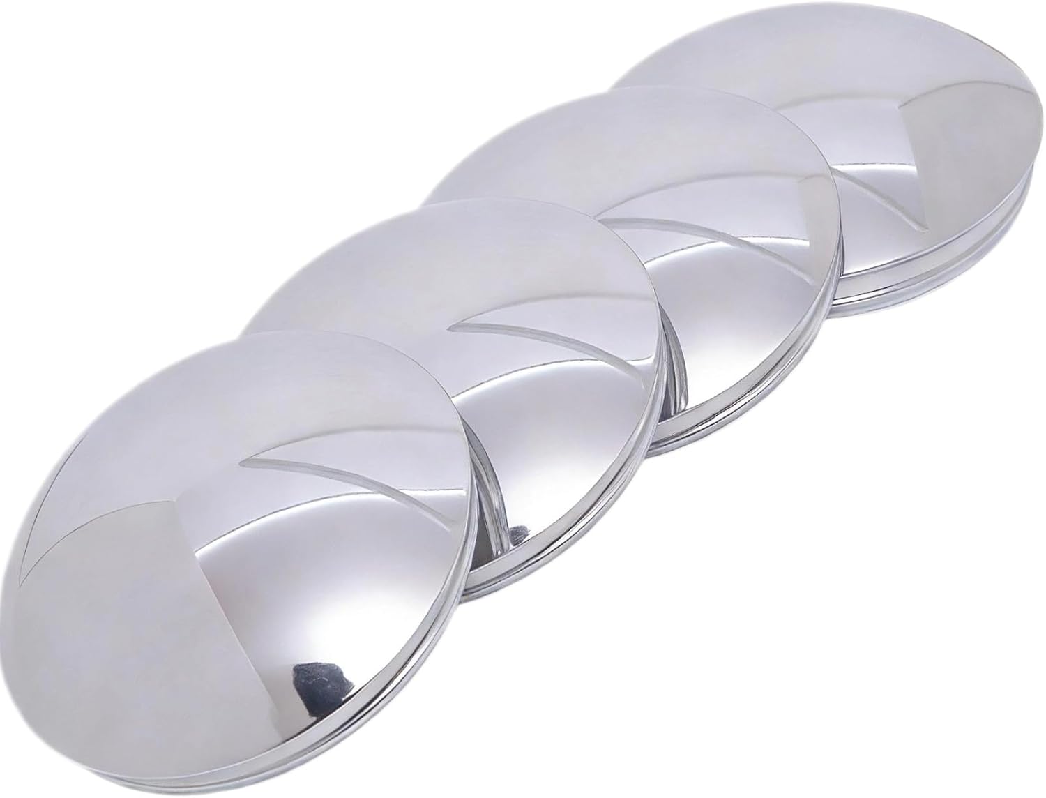 4Pcs Chrome Baby Moon Hub Caps for Classic Cars, Vintage Hot Rod, 7.64 in Stainless Steel Wheel Center Caps Replacement (7.64" Assembly Dimensions (4Pcs))