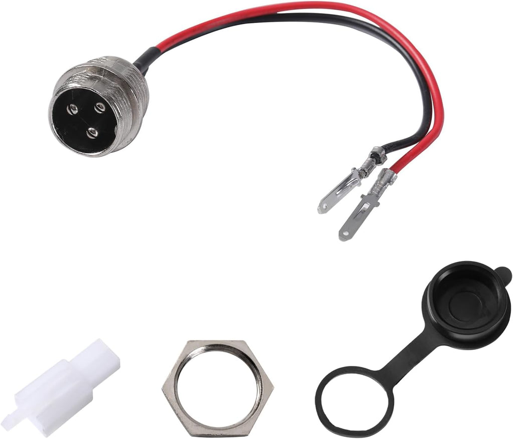 KAMIER 3 Pin Charger Port for Razor MX350 MX400 SX350 ZR350 Dirt Bike 4 Wheeler ATV Dirt Quad 500 Pocket Mod E325 E300 E300S E200 RX200 E200S E175 E100 Kids Electric Scooter Pocket Rocket Bike Parts
