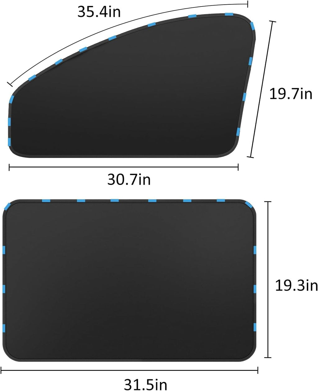 Car Window Shades - 100% Block Light Car Privacy Curtains with Magnetic - 4Pcs Side Window Sun Shades Car Window Covers Keep Cooler Feeling, Thicken(Thickset, 4pcs)