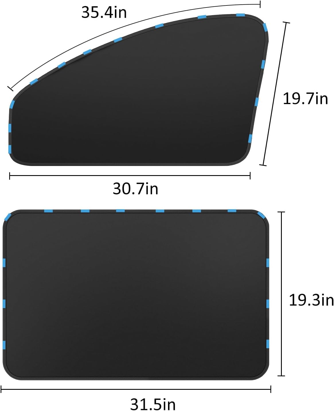 Car Window Shades - 100% Block Light Car Privacy Curtains with Magnetic - 4Pcs Side Window Sun Shades Car Window Covers Keep Cooler Feeling, Thicken(Thickset, 4pcs)