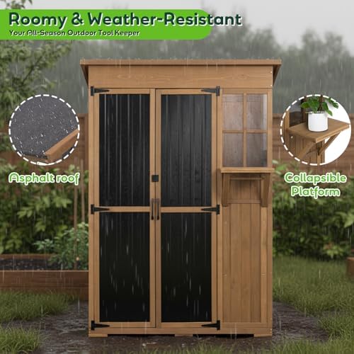 large outdoor storage cabinet waterproof with shelves, outside, close-up detail