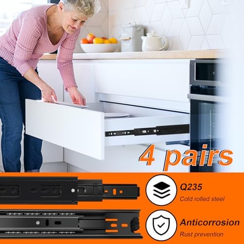 22 inch drawer slides 4 pairs (8pcs) 3, front angle view