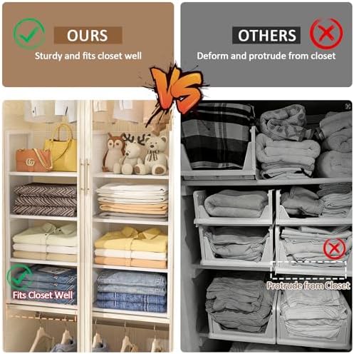 4-tier stackable closet organizers and storage basket, wire, package contents