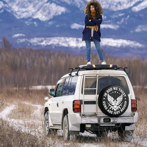 We The People Spare Tire Cover 1776-2026 USA Independence Patriotic Wheel Protector Waterproof American Flag Tire Cover Universal Fit for RV SUV Truck Travel 18"