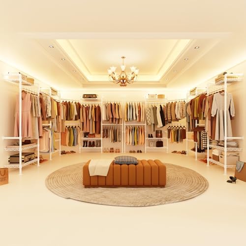 h6 wall mounted closet system, industrial pipe clothes, close-up detail