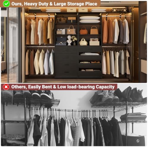 aheaplus closet system, wood closet organizer system with, package contents