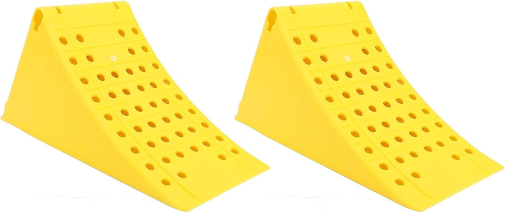 Fabater Wheel Chocks, 2Pcs Heavy Duty Stoppers, Trailer Accessories RV Leveling Blocks with Anti Slip Grid Grip for RV Trailer Truck Car