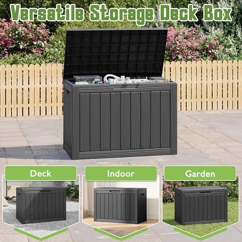 outdoor storage waterproof deck box for patio (45, side view
